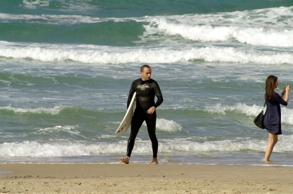 На пляже в Тель-Авиве. Снимок со стороны набережной