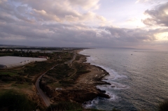 Вид с мыса Рош Ха-Никра. На пути в Хайфу. Видны большие парники - это банановые плантации соседнего одноименного кибуца.